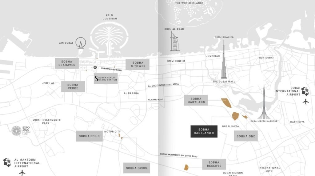 sobha hartland II condos location